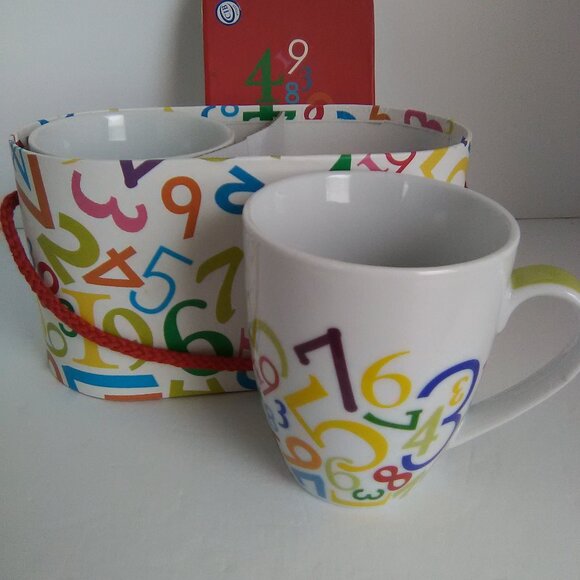 Paper Products Design Digits Coffee Cup Mugs Set . NWOT - Picture 4 of 9